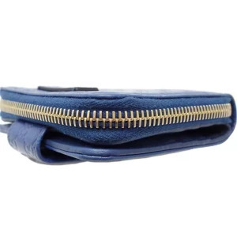 Gucci Compact Wallet guccissima Bi fold Leather Blue - Picture 5 of 8
